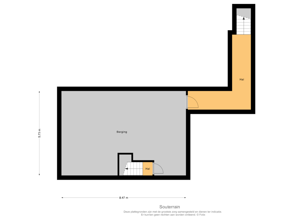 Bekijk plattegrond van Souterrain van Goorsteeg 90