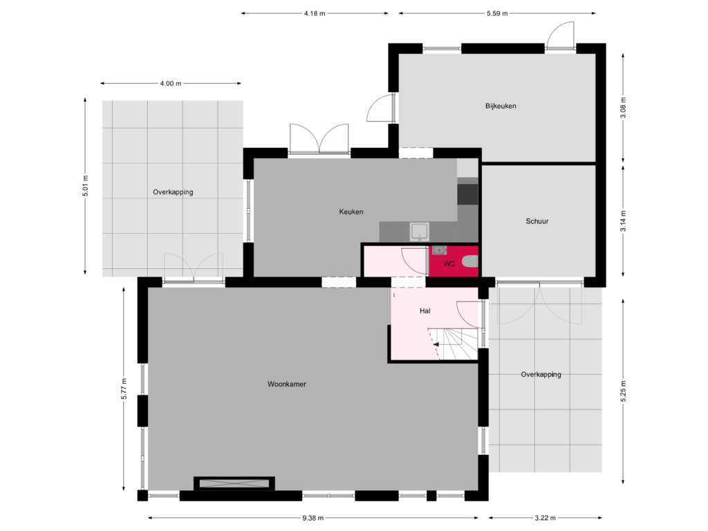 Bekijk plattegrond van Begane grond van Badweg 26