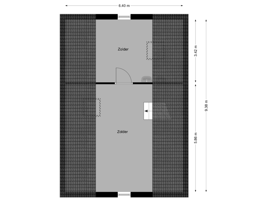 Bekijk plattegrond van Zolder van Badweg 26