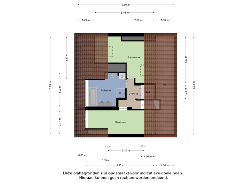 View floorplan of Derde Verdieping of Réaumurstraat 7-C