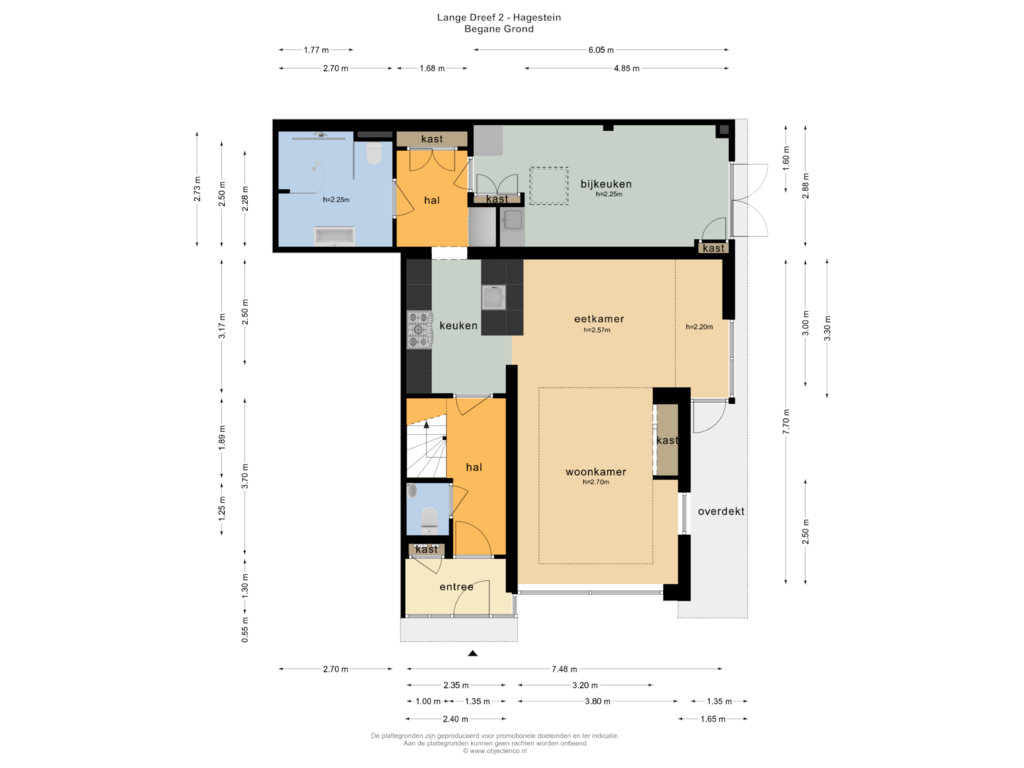 Bekijk plattegrond van BEGANE GROND van Lange Dreef 2