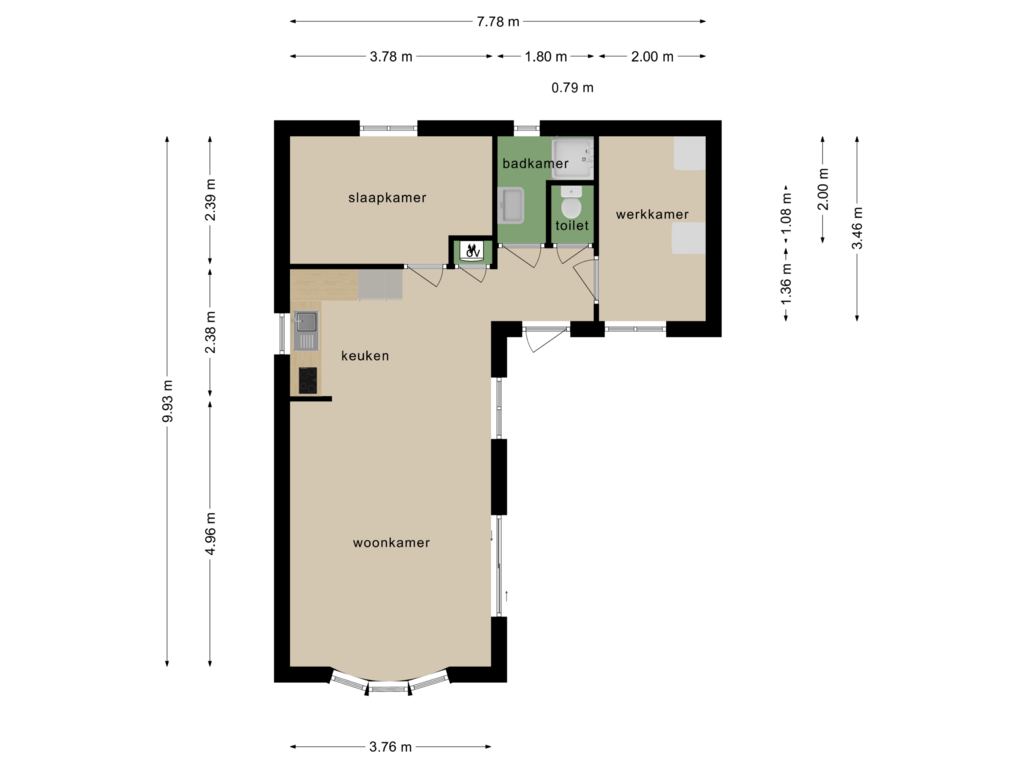 Bekijk plattegrond van Bungalow van Coevorderweg 27-025