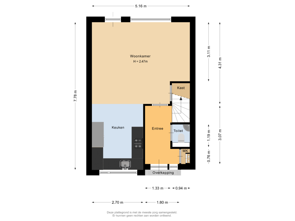 Bekijk plattegrond van Begane grond van Snuifmolenerf 31