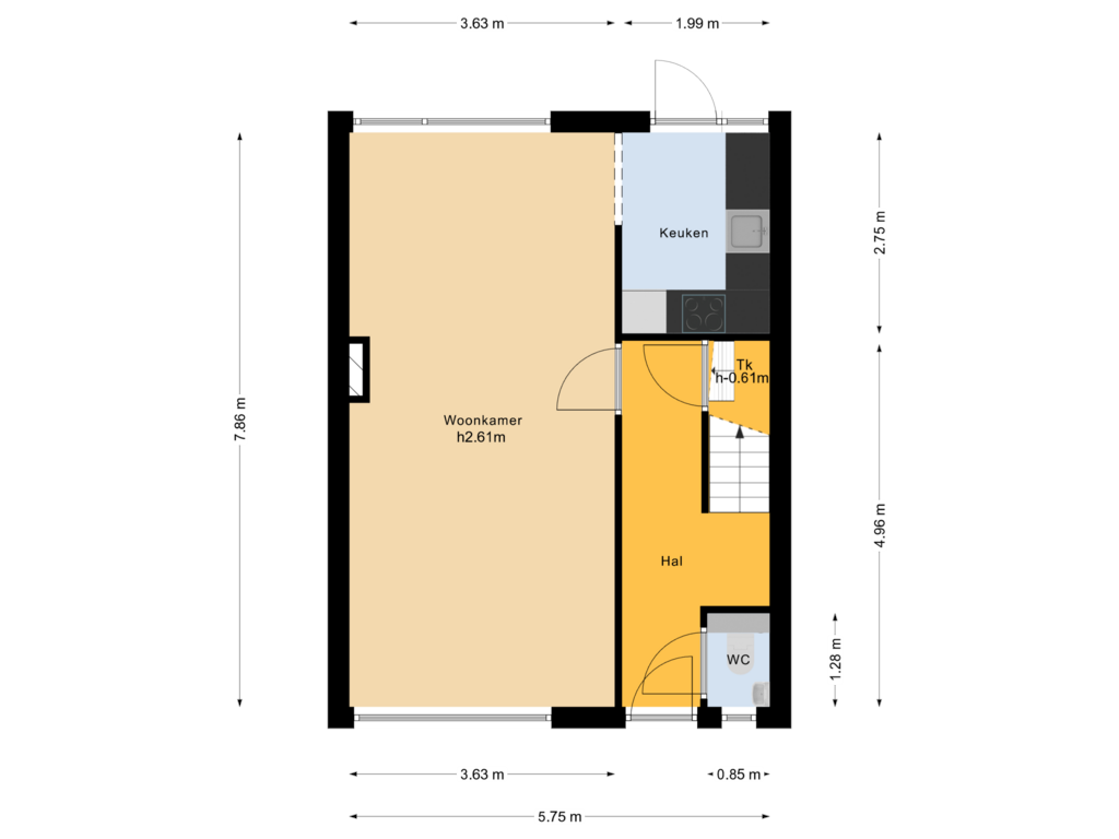 Bekijk plattegrond van Begane grond van De Straatweiden 93