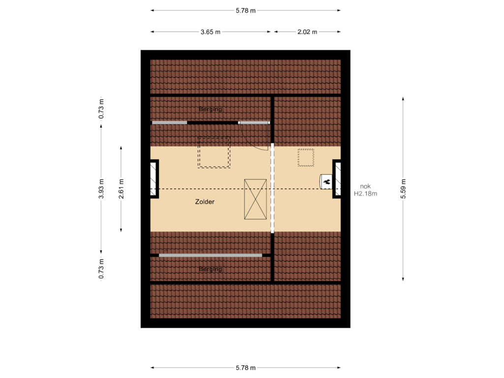 Bekijk plattegrond van Zolder van De Straatweiden 93