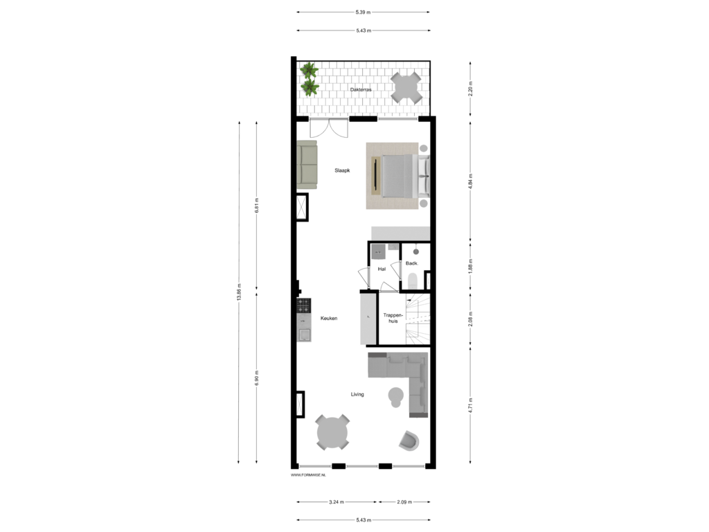 Bekijk plattegrond van 1e VERDIEPING van Amstel 59