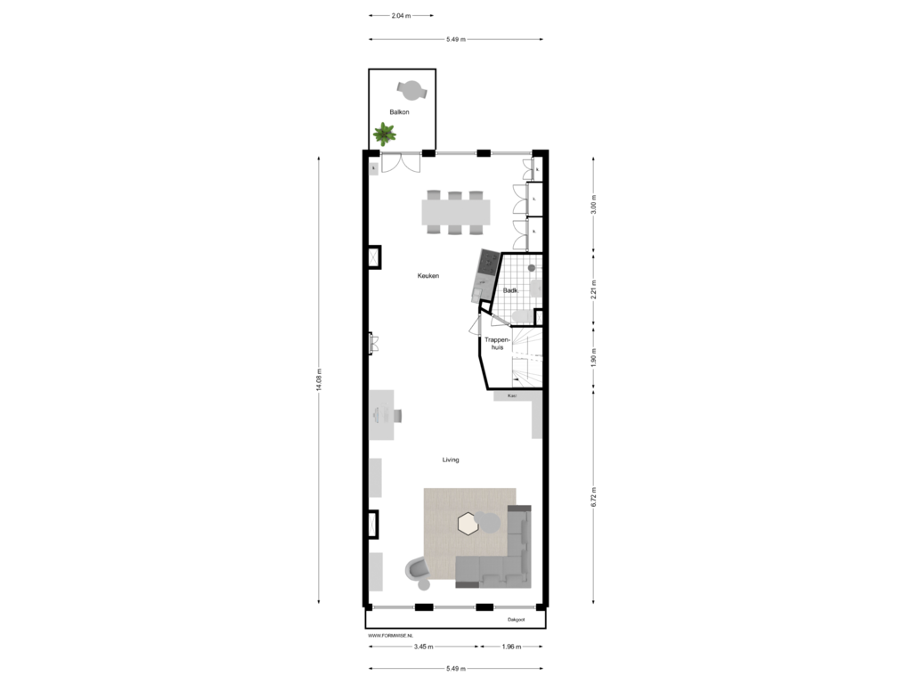 Bekijk plattegrond van 3e VERDIEPING van Amstel 59