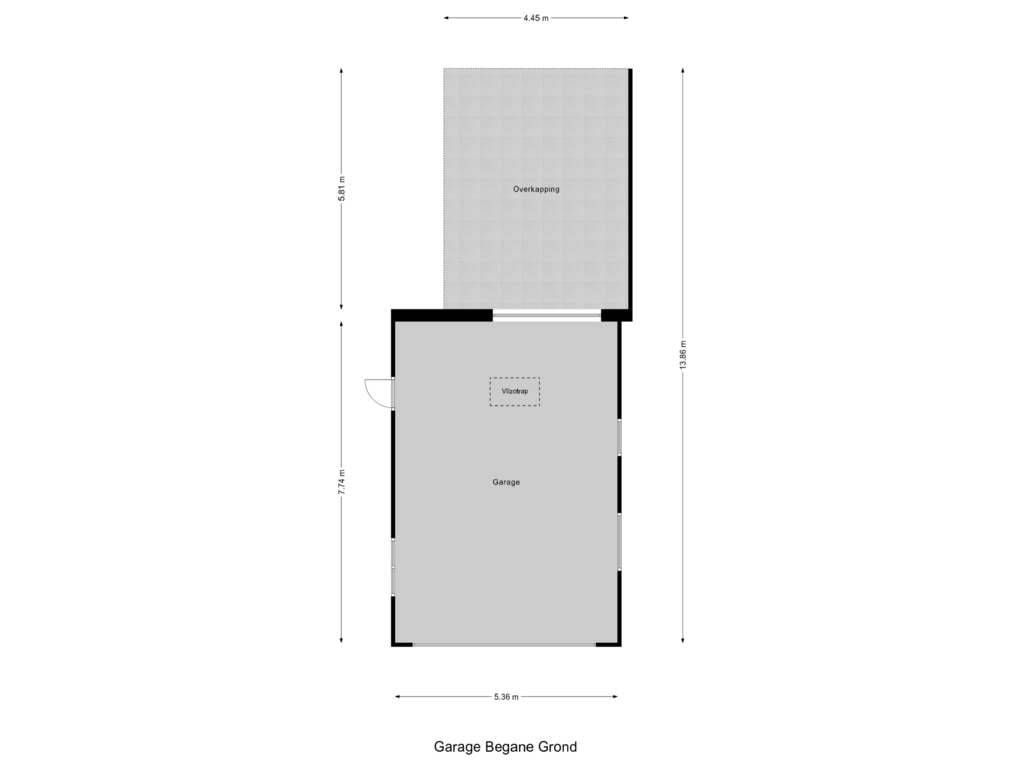 Bekijk plattegrond van Garage Begane Grond van Benedenkerkseweg 85-A