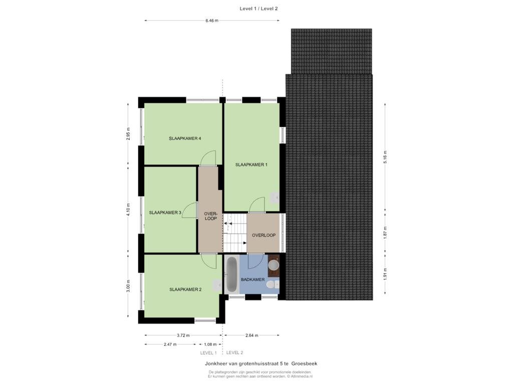 Bekijk plattegrond van Level 1 / Level 2 van Jonkheer van Grotenhuisstraat 5