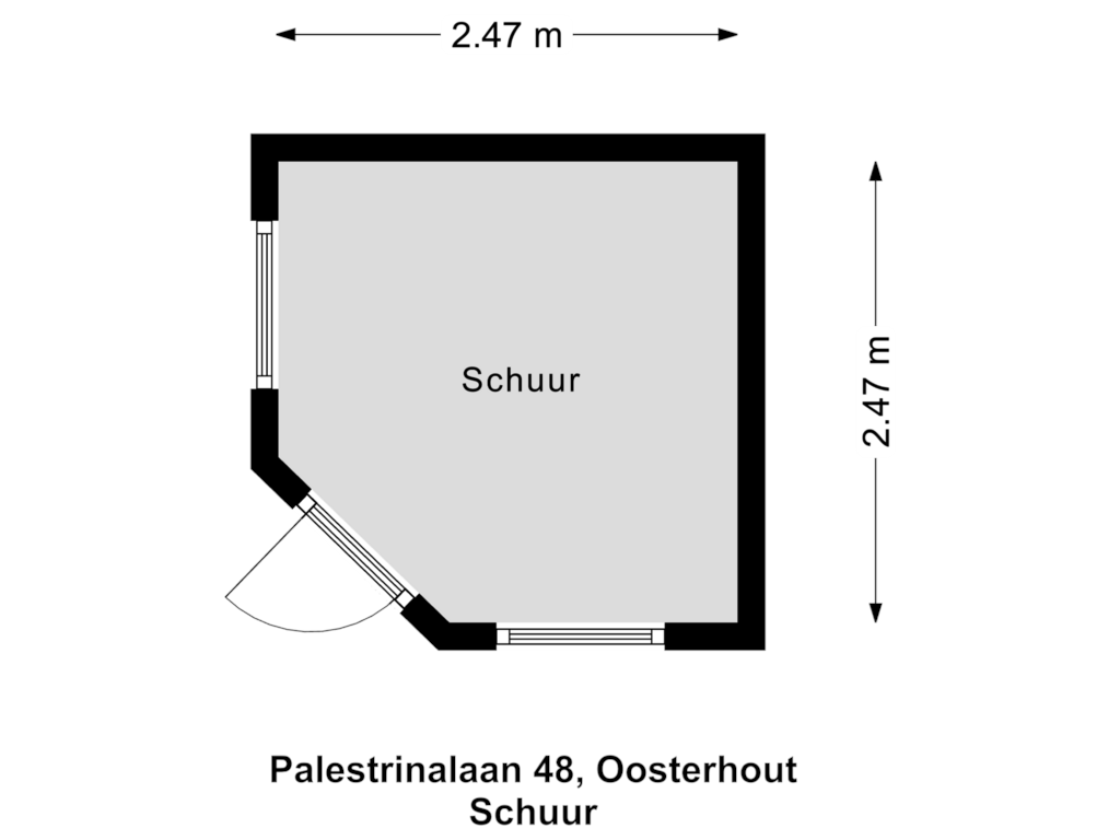 Bekijk plattegrond van Schuur van Palestrinalaan 48