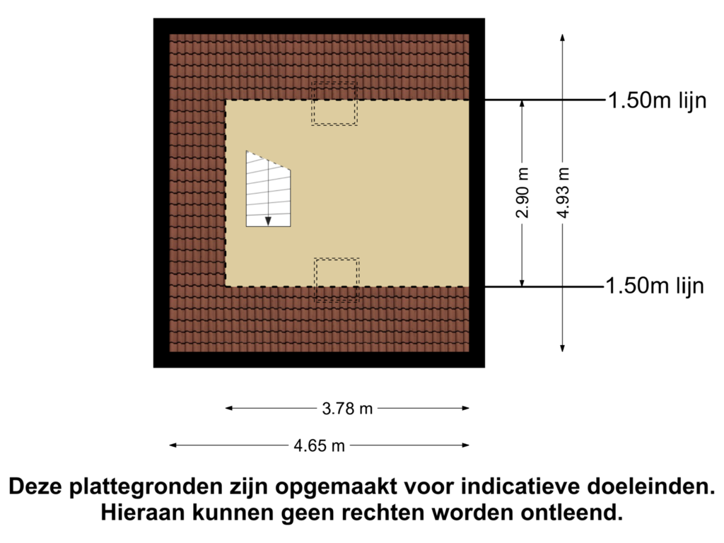 View floorplan of 2e verdieping of Rozenstraat 7