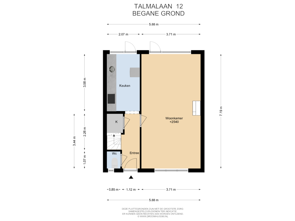 Bekijk plattegrond van Begane Grond van Talmalaan 12