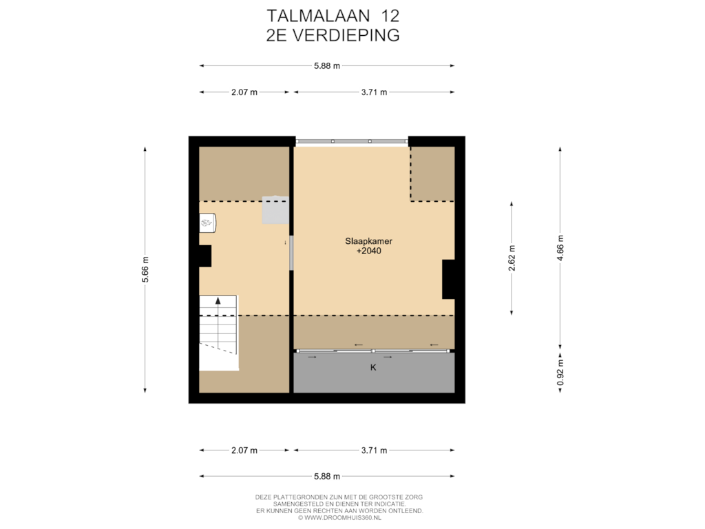 Bekijk plattegrond van 2E Verdieping van Talmalaan 12