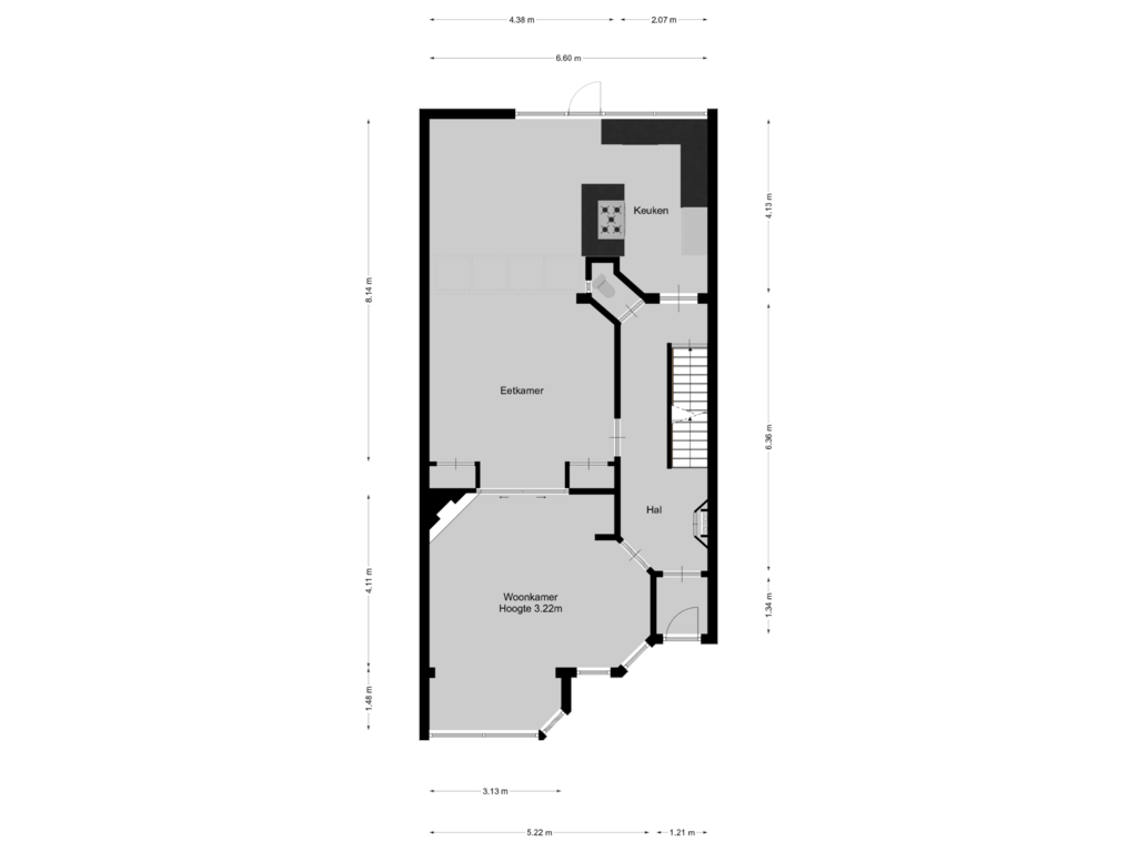 Bekijk plattegrond van Begane grond van Kerkstraat 7