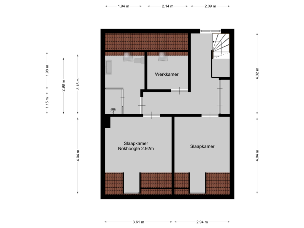 Bekijk plattegrond van 2e verdieping van Kerkstraat 7