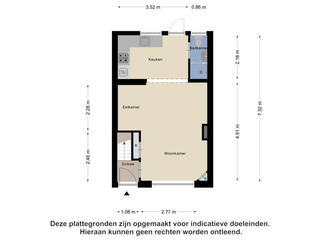 View floorplan of Begane Grond of Gasstraat 36