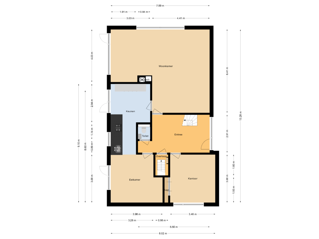 View floorplan of Begane grond of Sparrenlaan 3