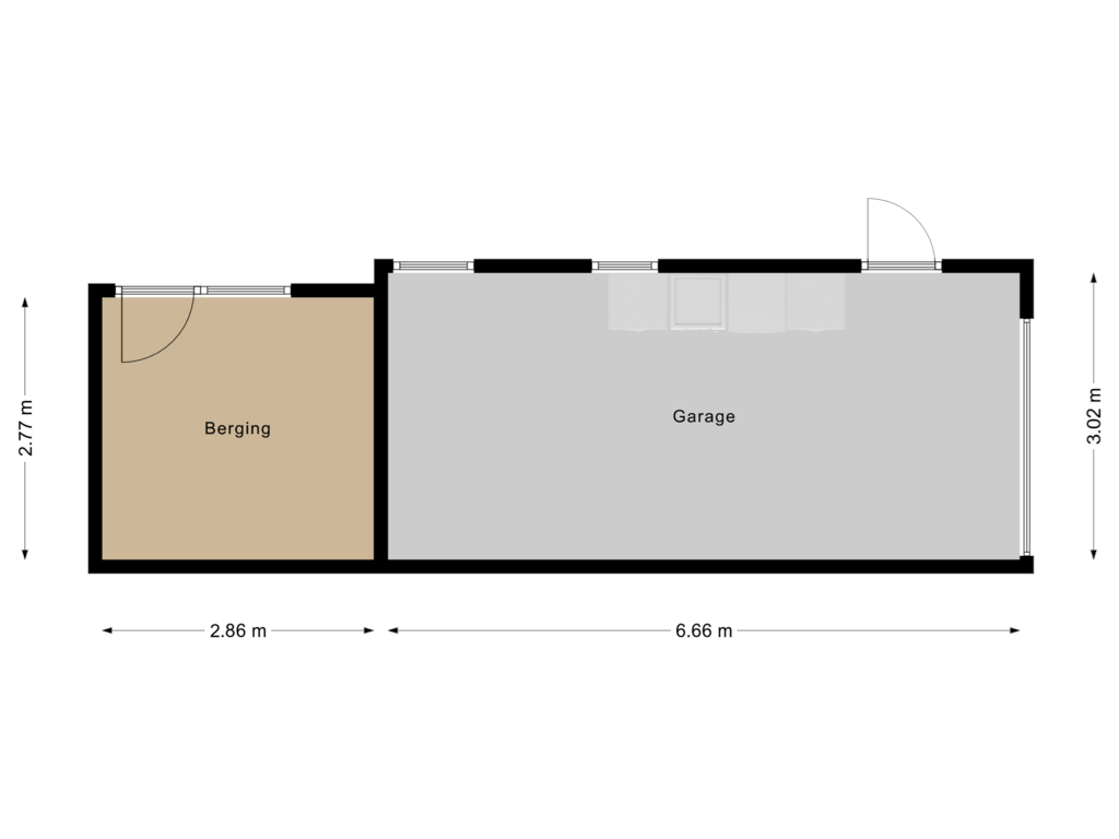 View floorplan of Garage of Sparrenlaan 3