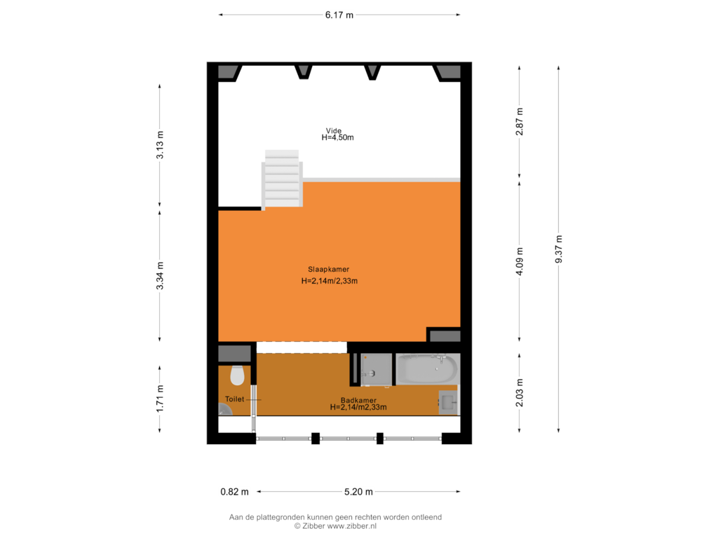 Bekijk plattegrond van Eerste Verdieping van Derde Oosterparkstraat 239-D