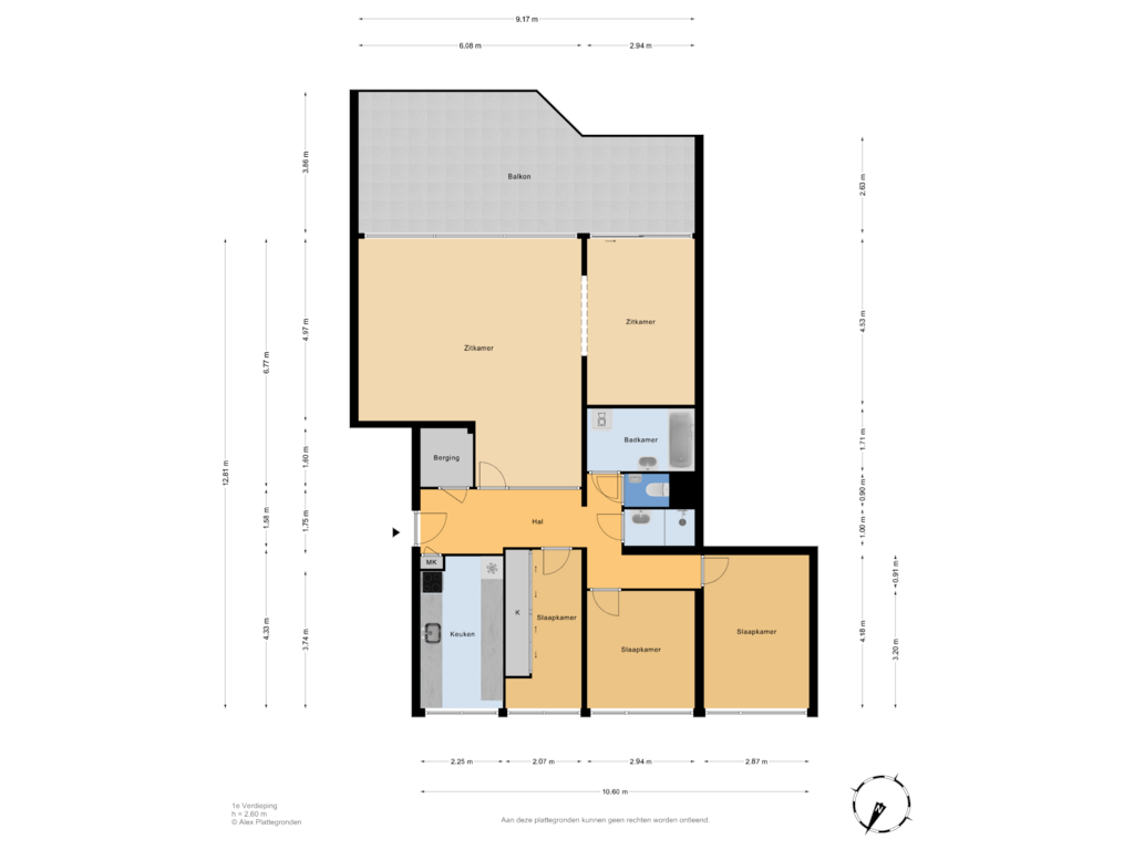 Bekijk plattegrond van 1e Verdieping van J.J. Slauerhofflaan 3