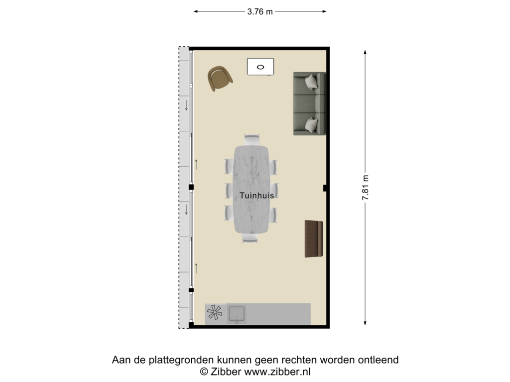 View floorplan of Tuinhuis of Euklaasdijk 26