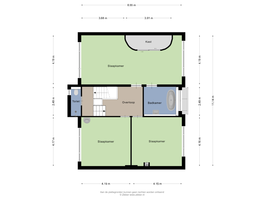 View floorplan of Eerste Verdieping of Henseniusstraat 13-A