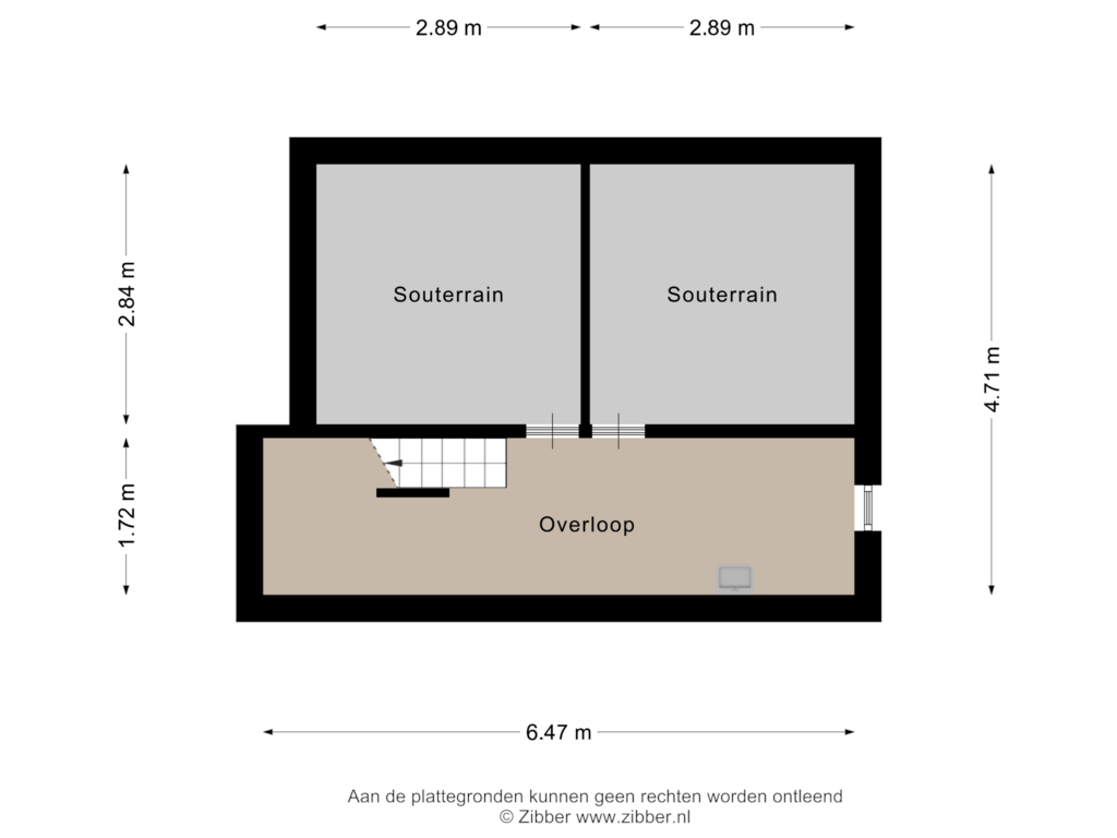 View floorplan of Souterrain of Henseniusstraat 13-A