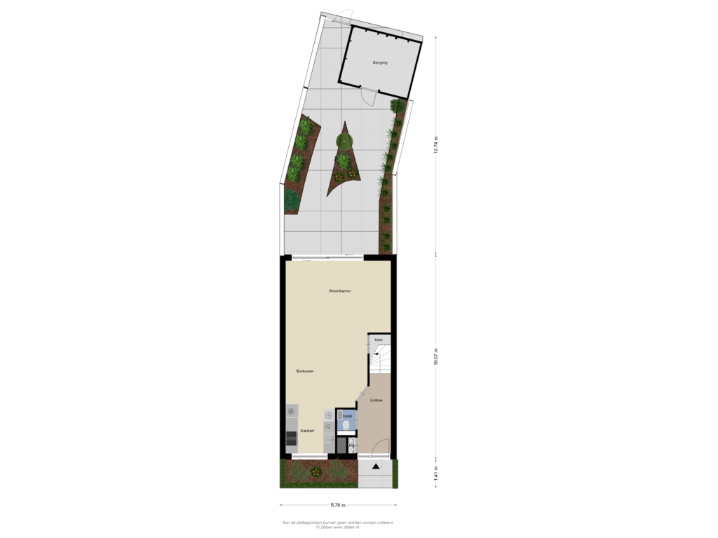 View floorplan of Begane grond Tuin of Oude Polderweg 215