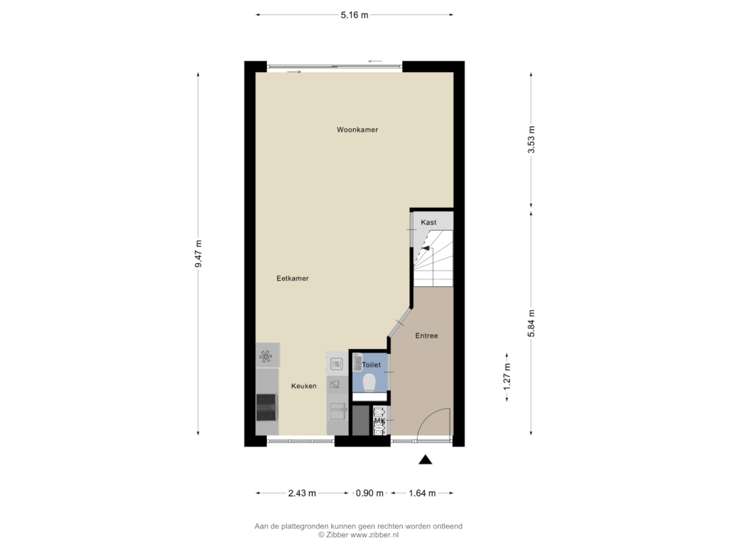 View floorplan of Begane grond of Oude Polderweg 215