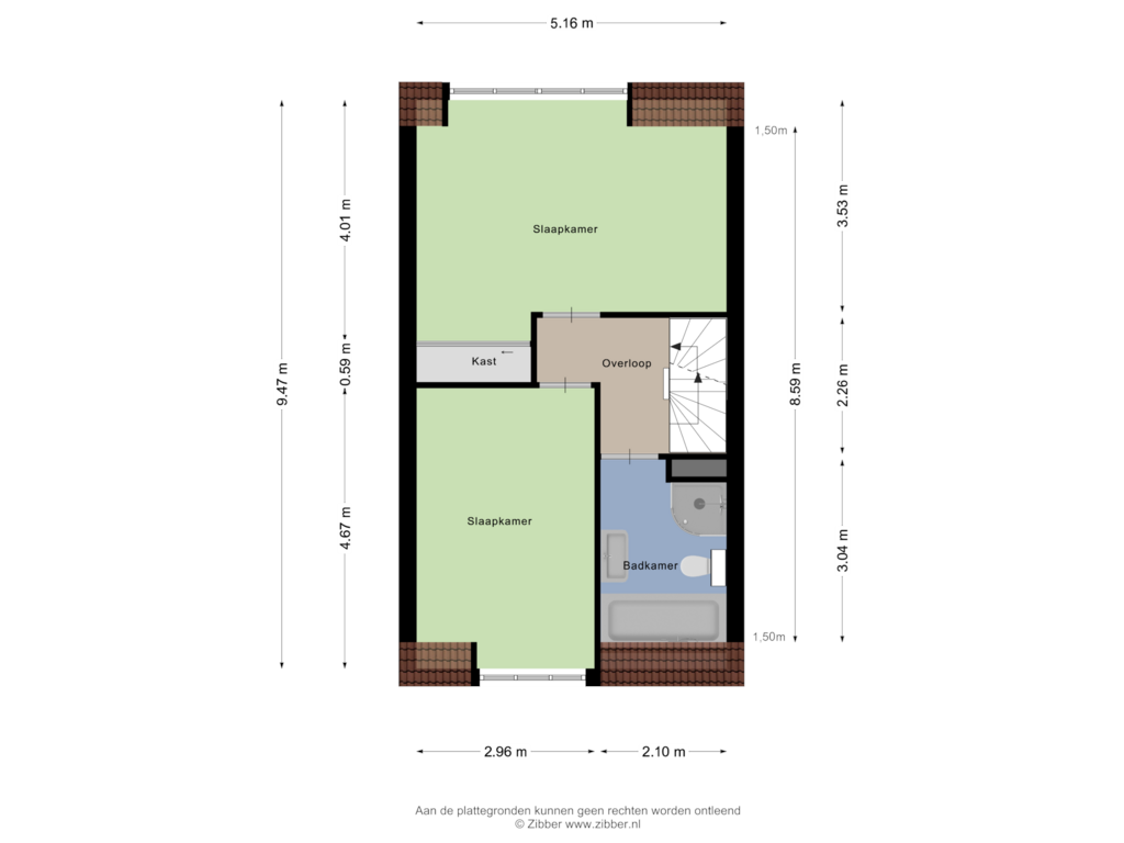 View floorplan of Eerste verdieping of Oude Polderweg 215