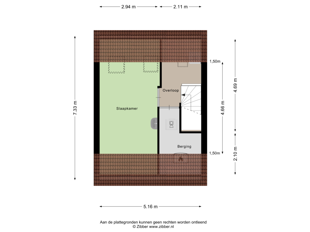 View floorplan of Tweede verdieping of Oude Polderweg 215