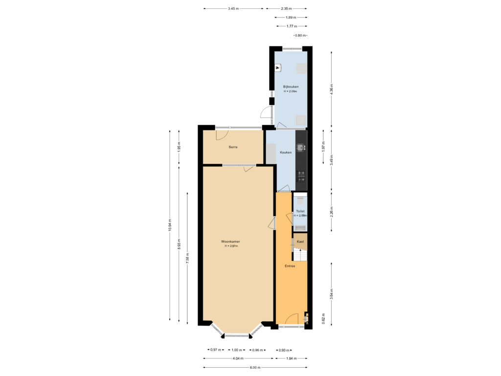 Bekijk plattegrond van Begane grond van Spoorstraat 62