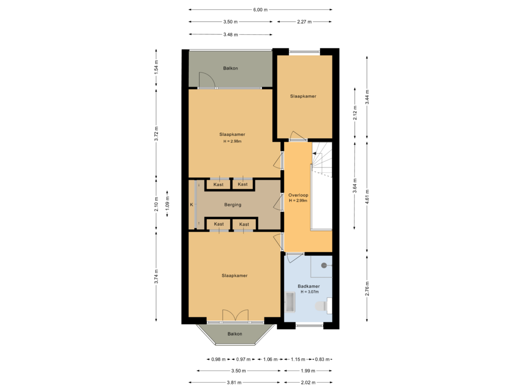 Bekijk plattegrond van Eerste verdieping van Spoorstraat 62