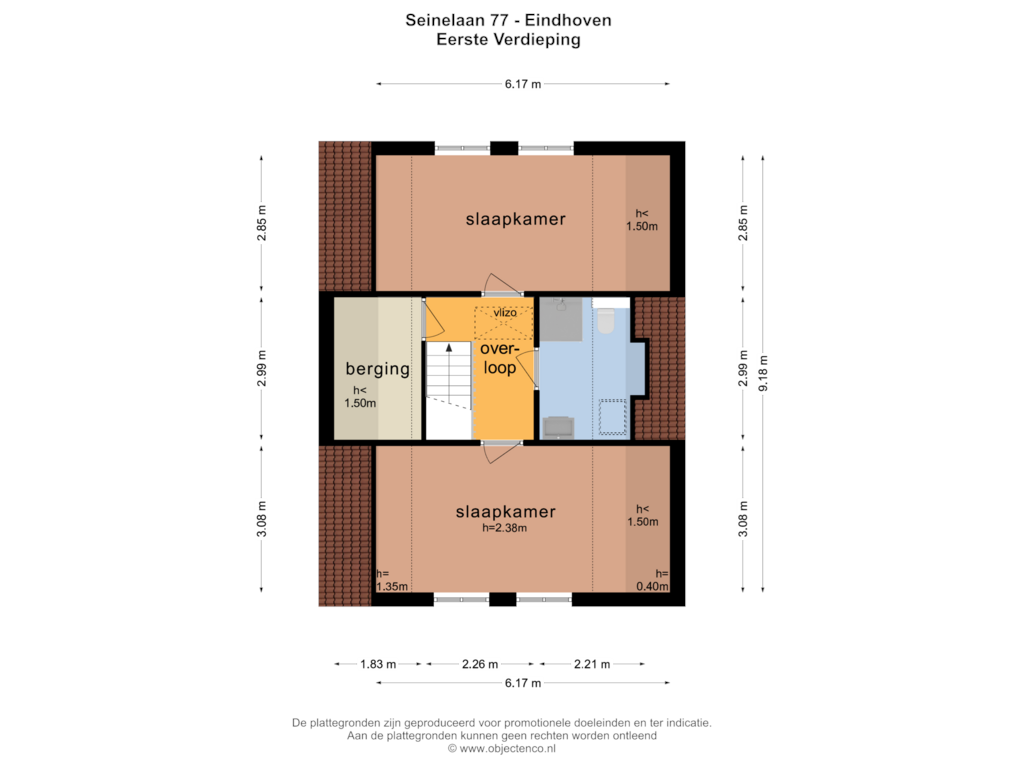 Bekijk plattegrond van EERSTE VERDIEPING van Seinelaan 77