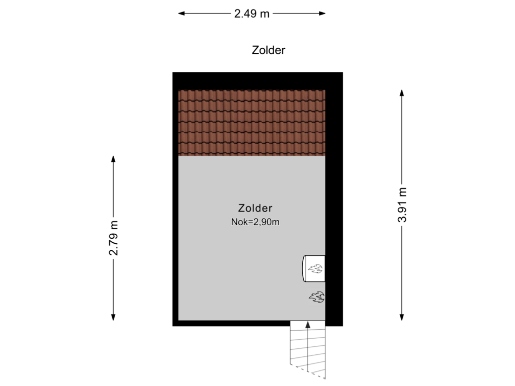 Bekijk plattegrond van Zolder van Crabethpark 37