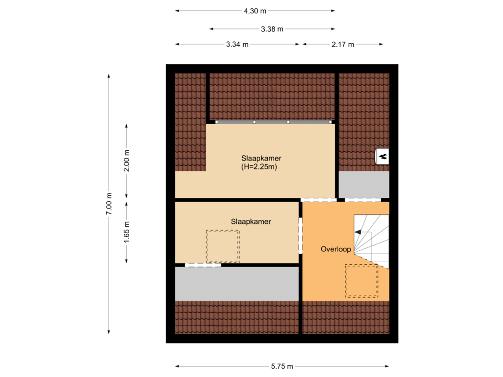 Bekijk plattegrond van Floor 2 van Pinksterblomstraat 34