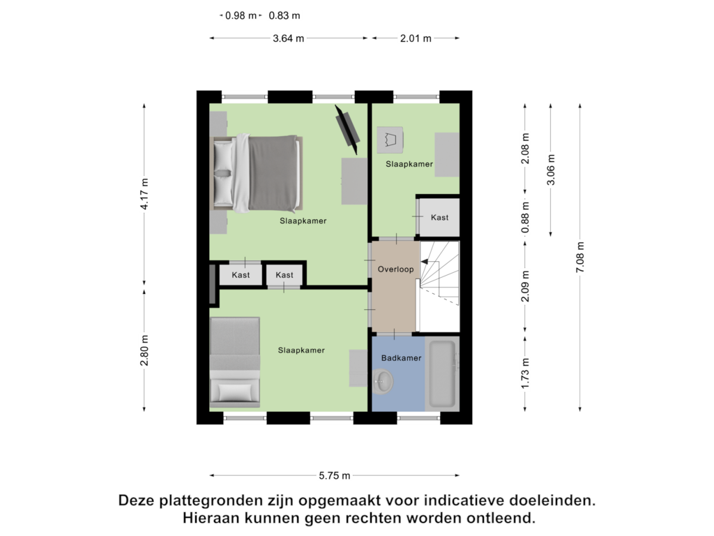 Bekijk plattegrond van Eerste verdieping van Boterpolderlaan 12