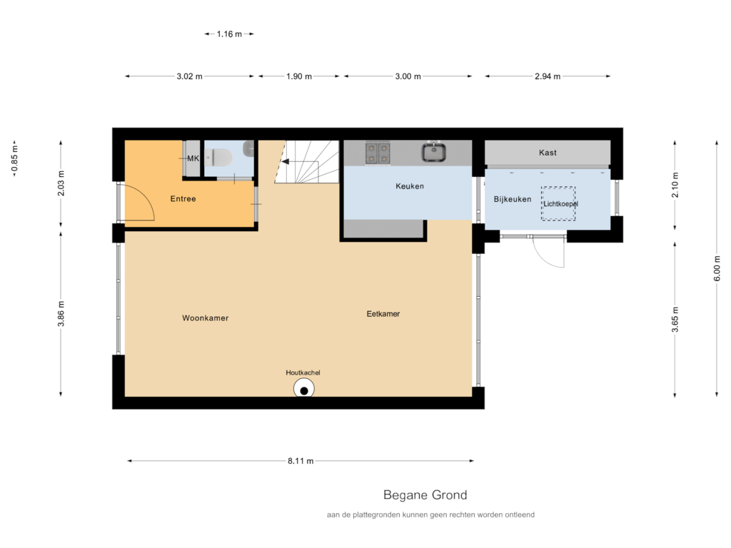 View floorplan of Begane Grond of Ridderspoor 7