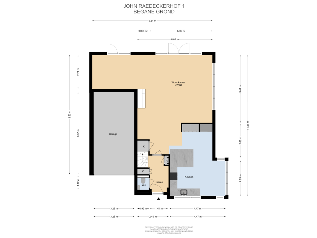 View floorplan of Begane grond of John Raedeckerhof 1