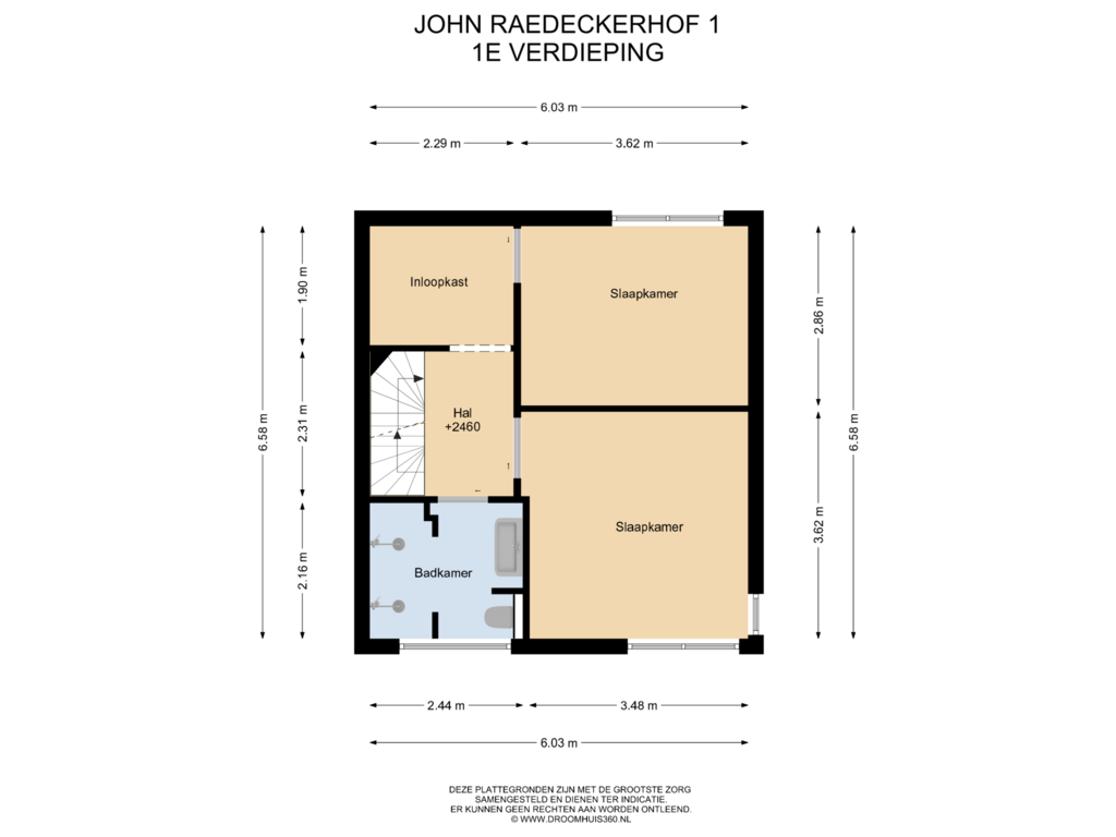 View floorplan of 1E Verdieping of John Raedeckerhof 1