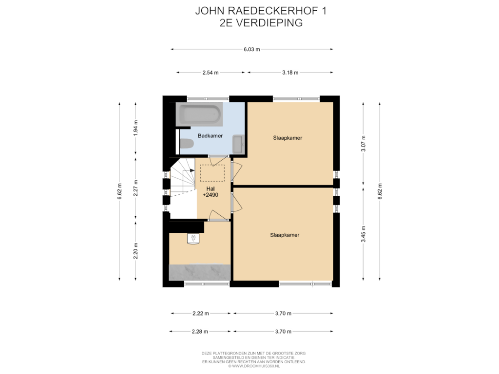 View floorplan of 2E Verdieping of John Raedeckerhof 1