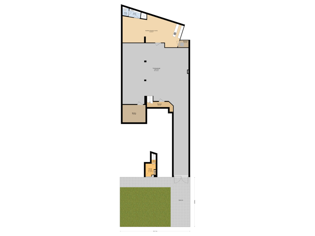 View floorplan of Situatie of Groningerstraatweg 36-C