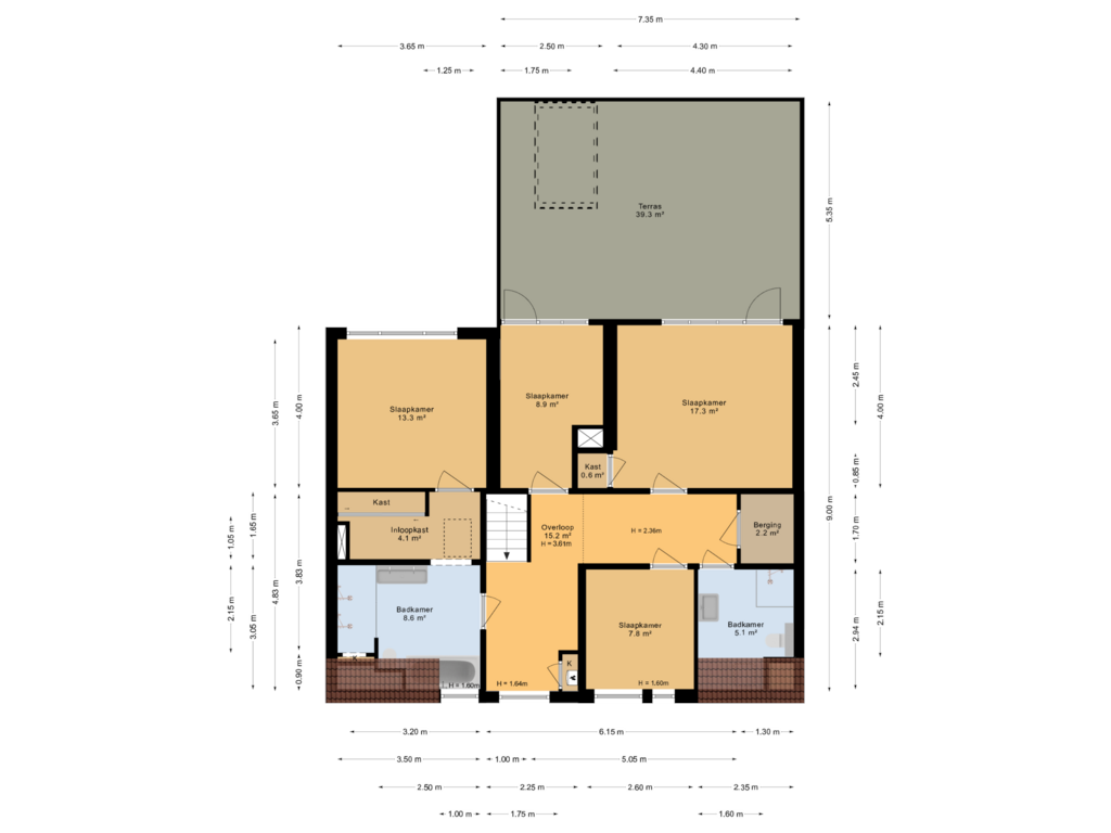 View floorplan of 2e verdieping of Groningerstraatweg 36-C