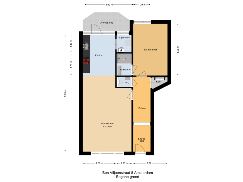 Bekijk plattegrond van Begane grond van Ben Viljoenstraat 8