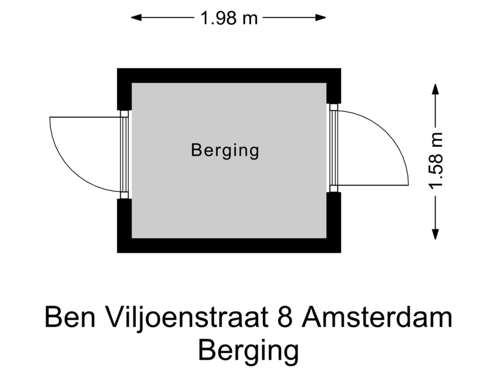 Bekijk plattegrond van Berging van Ben Viljoenstraat 8