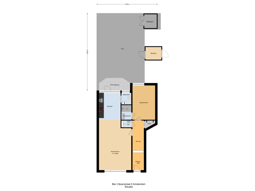 Bekijk plattegrond van Situatie van Ben Viljoenstraat 8