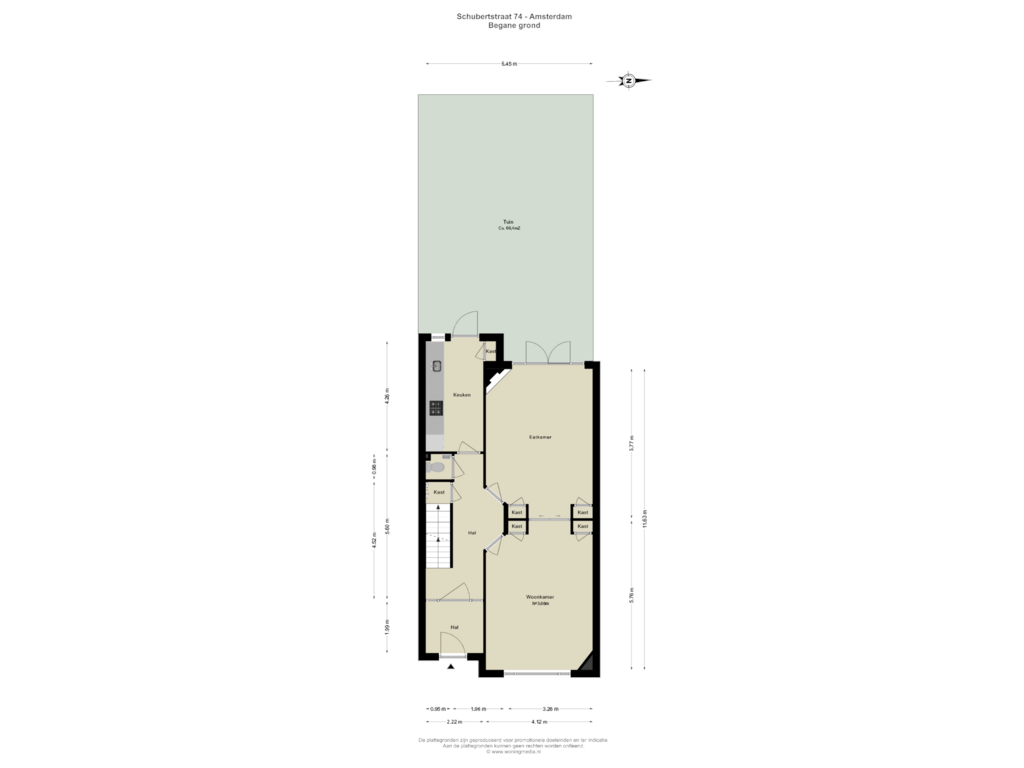 Bekijk plattegrond van Begane grond van Schubertstraat 74