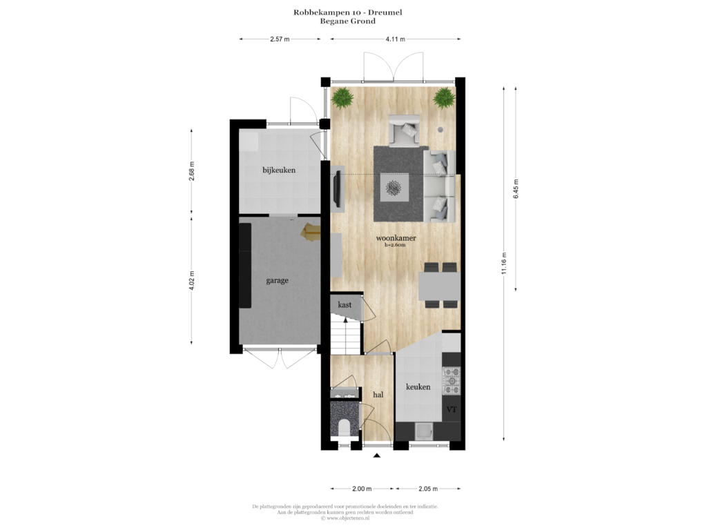 Bekijk plattegrond van BEGANE GROND van Robbekampen 10