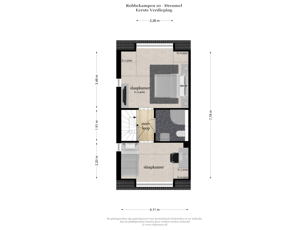 Bekijk plattegrond van EERSTE VERDIEPING van Robbekampen 10