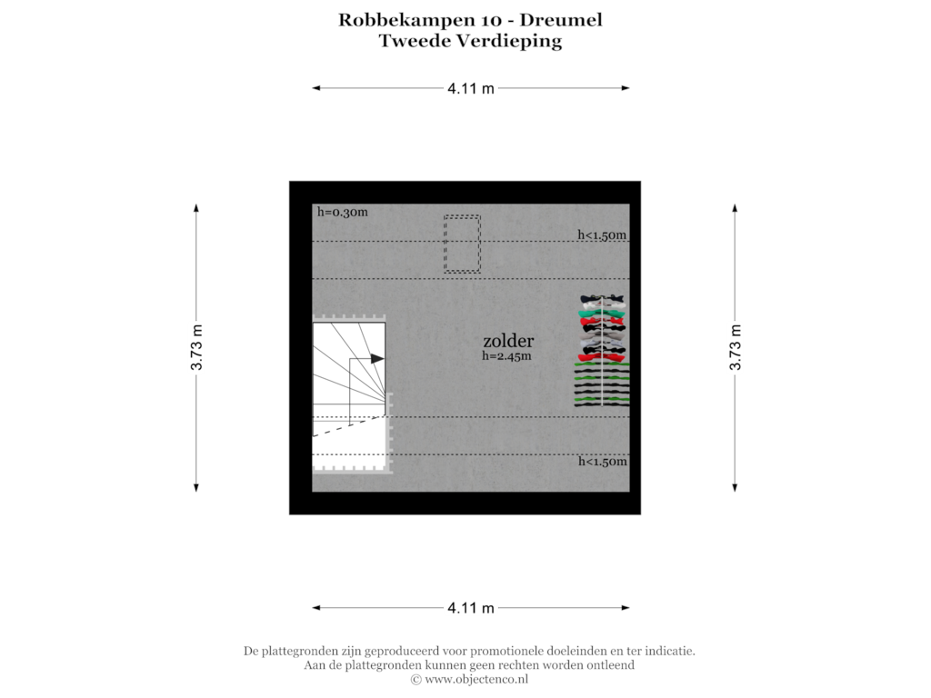 Bekijk plattegrond van TWEEDE VERDIEPING van Robbekampen 10